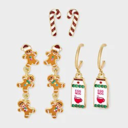 SUGARFIX by BaubleBar Santa Pre Fixe Earring Set - Red/Green/Orange