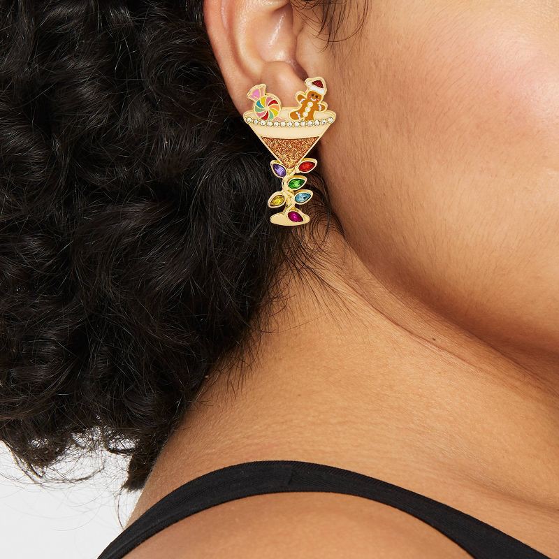 slide 2 of 3, SUGARFIX by BaubleBar A Festive Serve Earrings - Brown, 1 ct