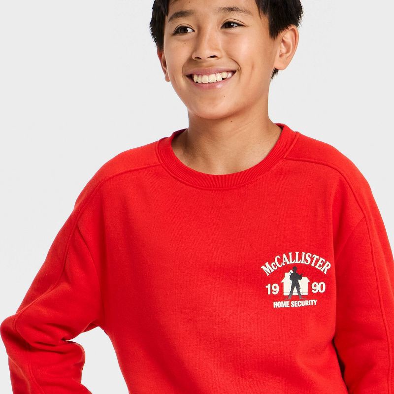 slide 3 of 4, Boys' Home Alone McCallister House Fleece Front and Back Graphic Sweatshirt - Red XL, 1 ct
