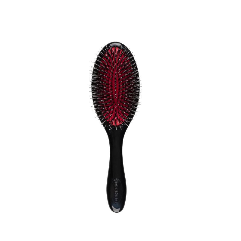 slide 1 of 7, DENMAN Style & Shine Hair Cushion Brush - Black: Nylon & Boar Bristles, All Hair Types, 8.622" Length, 1 ct