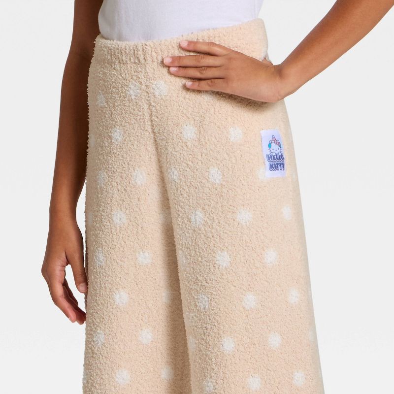 slide 2 of 4, Sanrio Girls' Hello Kitty and Friends Dot Printed Boucle Pants - Beige XS, 1 ct