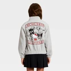 Sanrio Girls' Hello Kitty and Friends 'Kindness Matters' Embroidery Jacket - Heather Gray XS