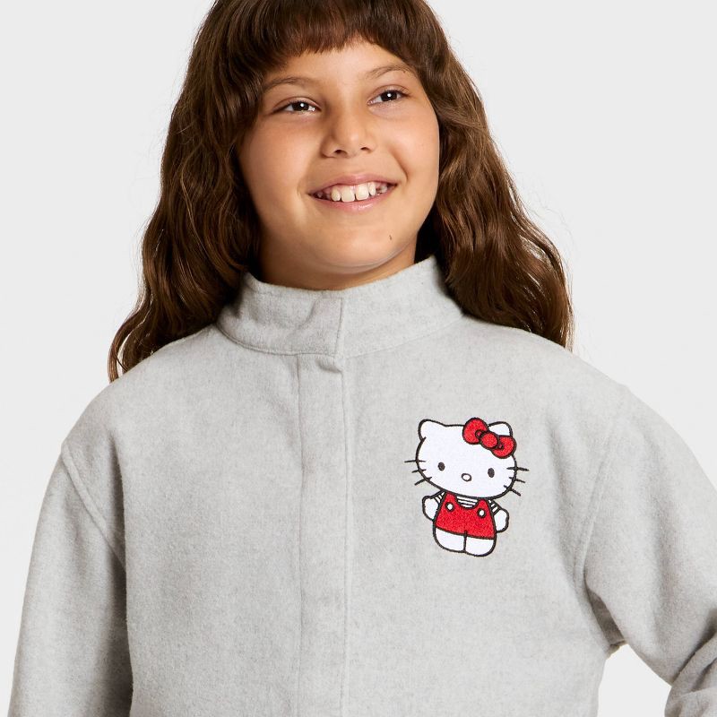 slide 2 of 4, Sanrio Girls' Hello Kitty and Friends 'Kindness Matters' Embroidery Jacket - Heather Gray M, 1 ct