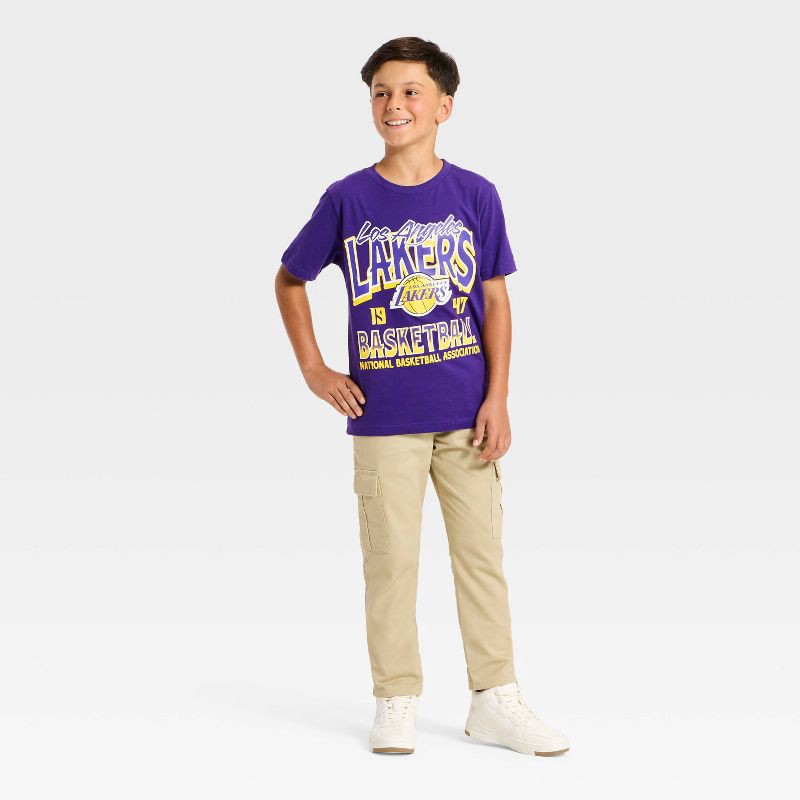 slide 4 of 4, NBA Boys' Los Angeles Lakers Oversized Short Sleeve Graphic T-Shirt - Purple M, 1 ct