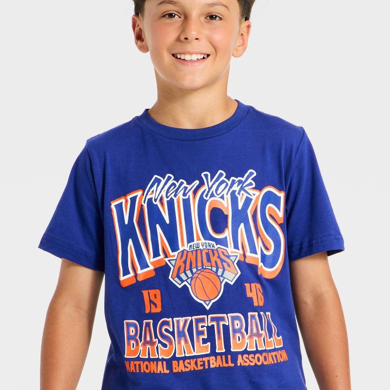 slide 2 of 4, NBA Boys' New York Knicks Oversized Short Sleeve Graphic T-Shirt - S, 1 ct
