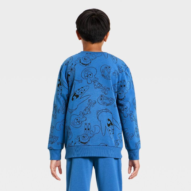 slide 3 of 4, Nickelodeon Boys' SpongeBob SquarePants Graphic Fleece Sweatshirt - Blue XL, 1 ct