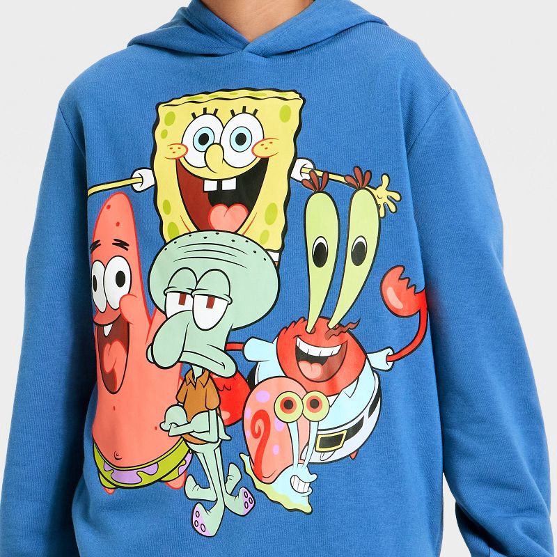 slide 2 of 4, Nickelodeon Boys' SpongeBob SquarePants Graphic Hooded Fleece Sweatshirt - Blue S, 1 ct