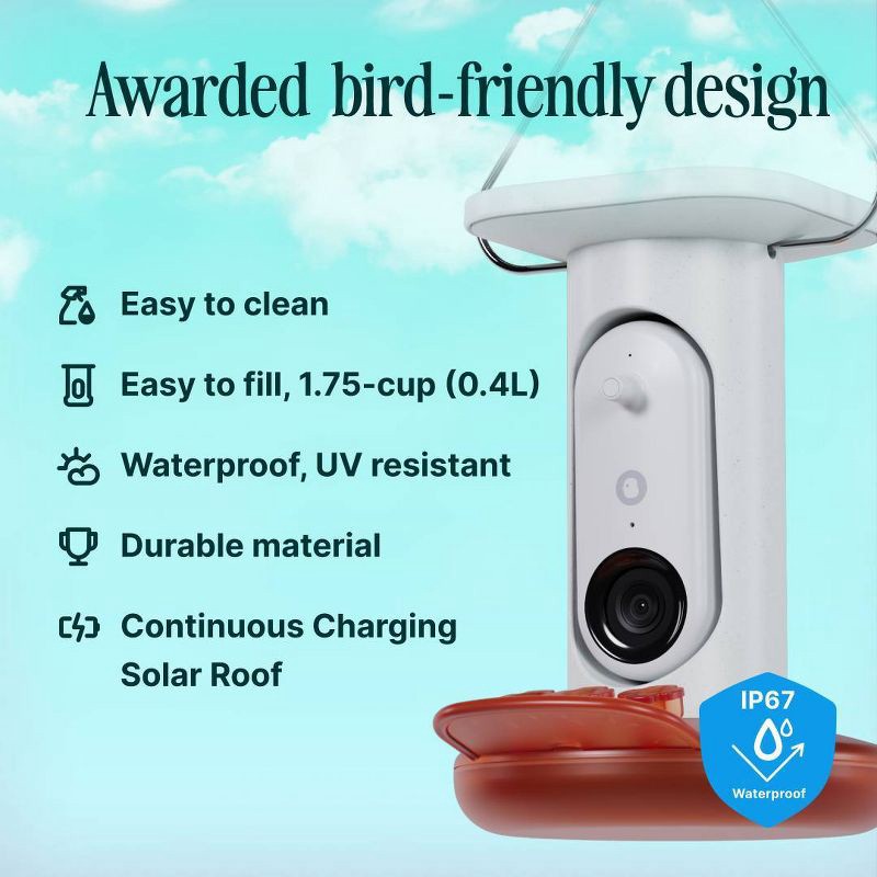 slide 5 of 8, Bird Buddy Smart Solar Pro Hummingbird Feeder with Camera + Extra Base, 1 ct