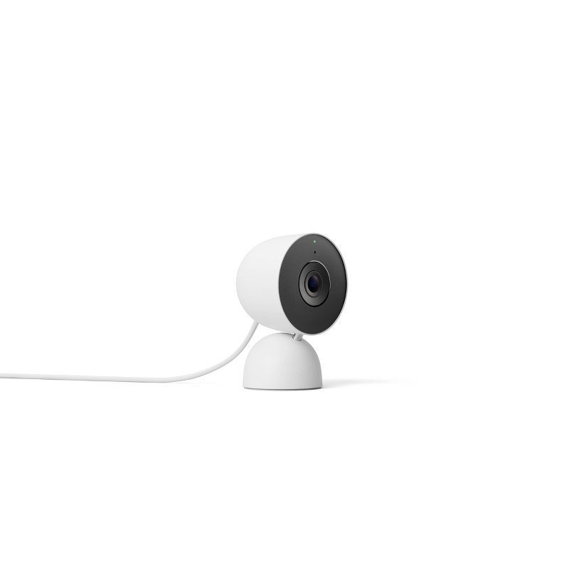 slide 2 of 12, Google Nest Cam Indoor (Wired, 3nd Gen) - Indoor Security Camera with 2K Video - Works with Google Home - With Gemini - Snow, 1 ct