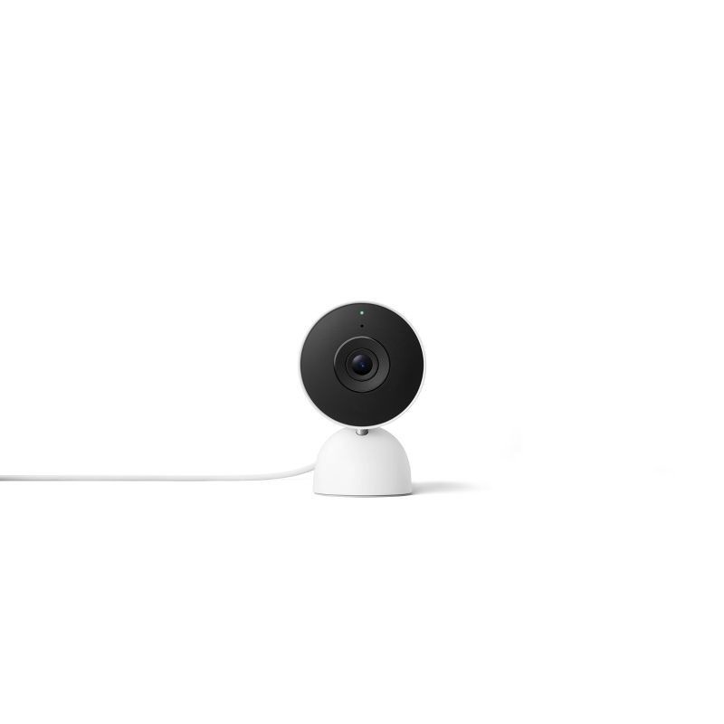 slide 1 of 12, Google Nest Cam Indoor (Wired, 3nd Gen) - Indoor Security Camera with 2K Video - Works with Google Home - With Gemini - Snow, 1 ct