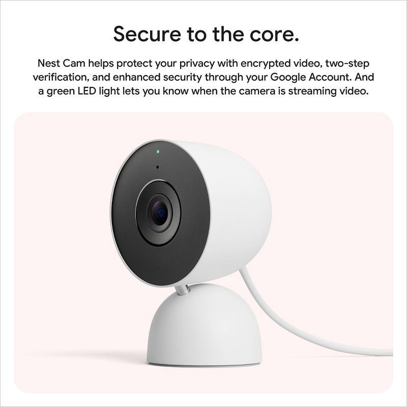 slide 7 of 16, Google Nest Cam Indoor (Wired, 2nd Gen) - Indoor Security Camera with 2K Video - Works with Google Home - With Gemini - Berry, 1 ct