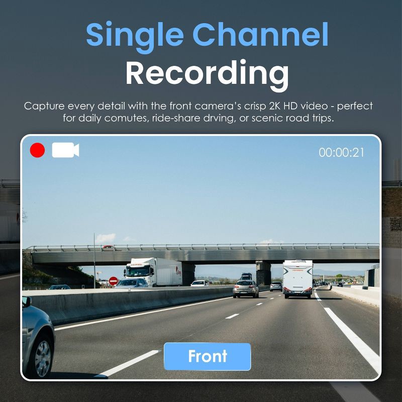 slide 5 of 9, Rexing V1 Lite 2K Wi-Fi Dash Cam with USB-C Connection and 32GB microSD Card, 1 ct