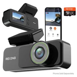 Rexing V1 Lite 2K Wi-Fi Dash Cam with USB-C Connection and 32GB microSD Card