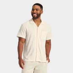 Men's Short Sleeve Knit Camp Shirt - Goodfellow & Co™ Ivory XXL