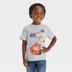 Toddler Boys' Disney Cars Lightning McQueen Racing T-Shirt - Heather Gray 12M