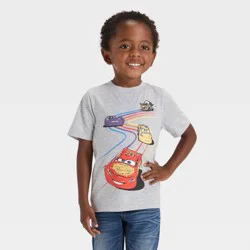 Toddler Boys' Disney Cars Lightning McQueen Racing T-Shirt - Heather Gray 18M