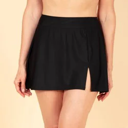 Lands' End Women's UPF Full Coverage Smoothing Swim Skirt - Black XL