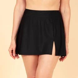 Lands' End Women's UPF Full Coverage Smoothing Swim Skirt - Black XL