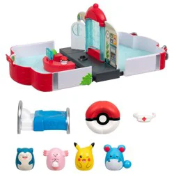 Pokemon Squish-a-longs Pokémon Center Playset (Pikachu, Chansey, Marill, Snorlax