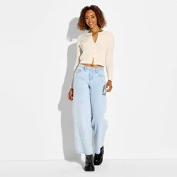 Women's Crewneck Baby Cable Cardigan - Wild Fable™ Cream XL