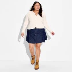 Women's Crewneck Baby Cable Cardigan - Wild Fable™ Cream XXL