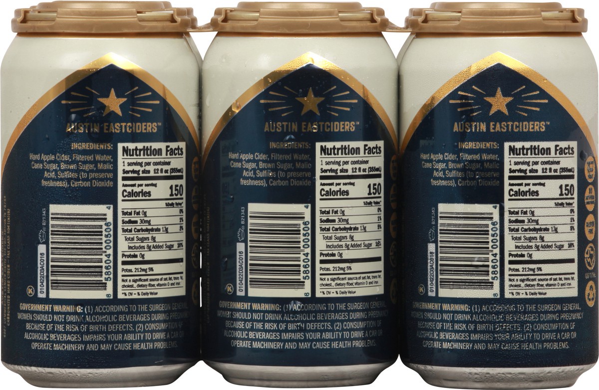 slide 2 of 13, Austin Eastciders Original Dry Hard Cider 6 - 12 fl oz Cans, 6 ct