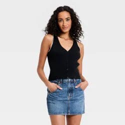 Women's Rib Sweater Vest - Universal Thread™ Black L