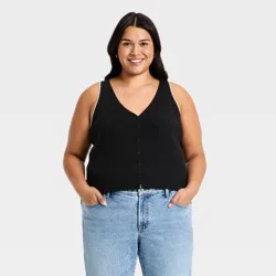 Women's Rib Sweater Vest - Universal Thread™ Black XXL