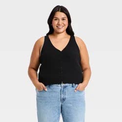 Women's Rib Sweater Vest - Universal Thread™ Black XXL