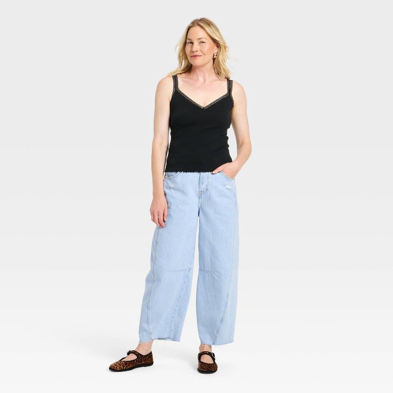 slide 2 of 4, Women's Lace Trim Cami - Universal Thread™ Black L, 1 ct