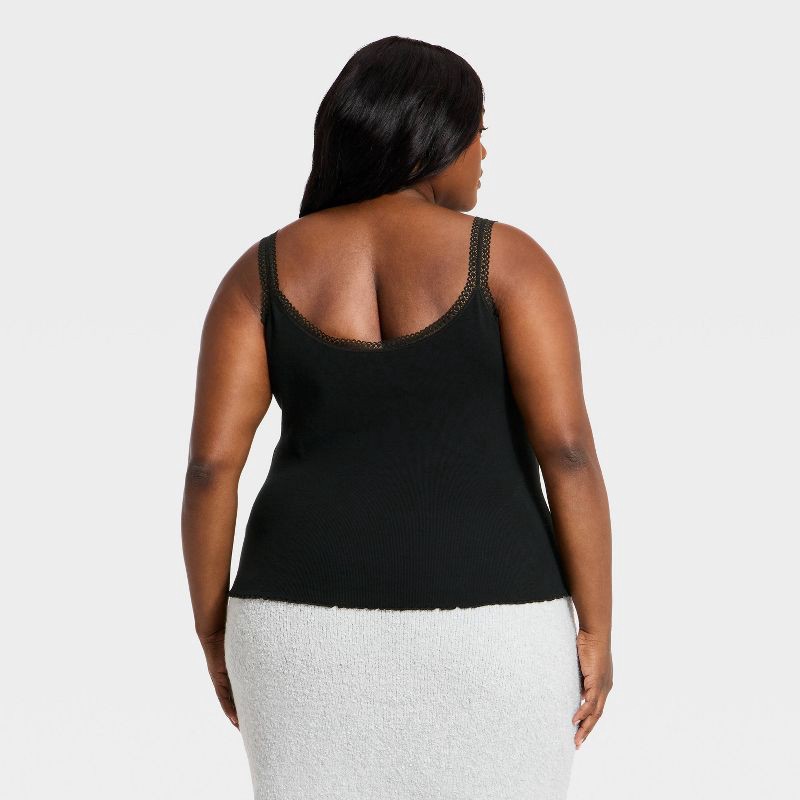 slide 3 of 3, Women's Lace Trim Cami - Universal Thread™ Black XXL, 1 ct