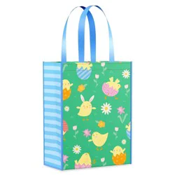 American Greetings Easter Medium Tote Bag 10", Charming Chicks and Florals