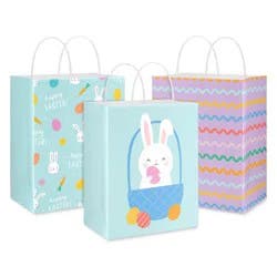 American Greetings 3 Ct. 9.75" Easter Gift Bags, Playful Bunnies and Eggs