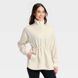 Women's Airy Sleek Long Full Zip Jacket - All In Motion™ Cream Heather M