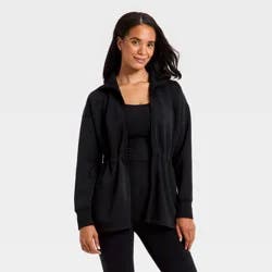 Women's Airy Sleek Long Full Zip Jacket - All In Motion™ Black S