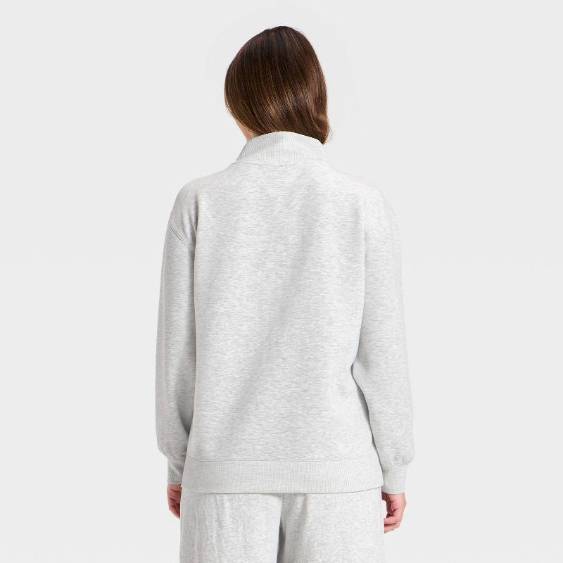 slide 3 of 5, Women's Airy Sleek Deep Zip Pullover Sweatshirt - All In Motion™ Heather Gray XS, 1 ct