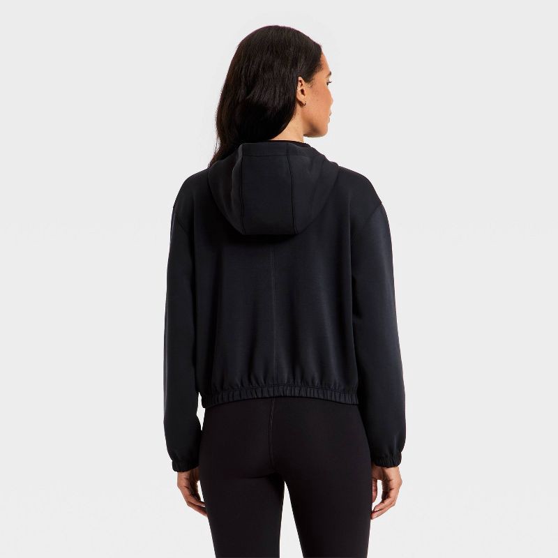slide 2 of 5, Women's Airy Sleek Full Zip Scuba Hooded Jacket - All in Motion™ Black M, 1 ct