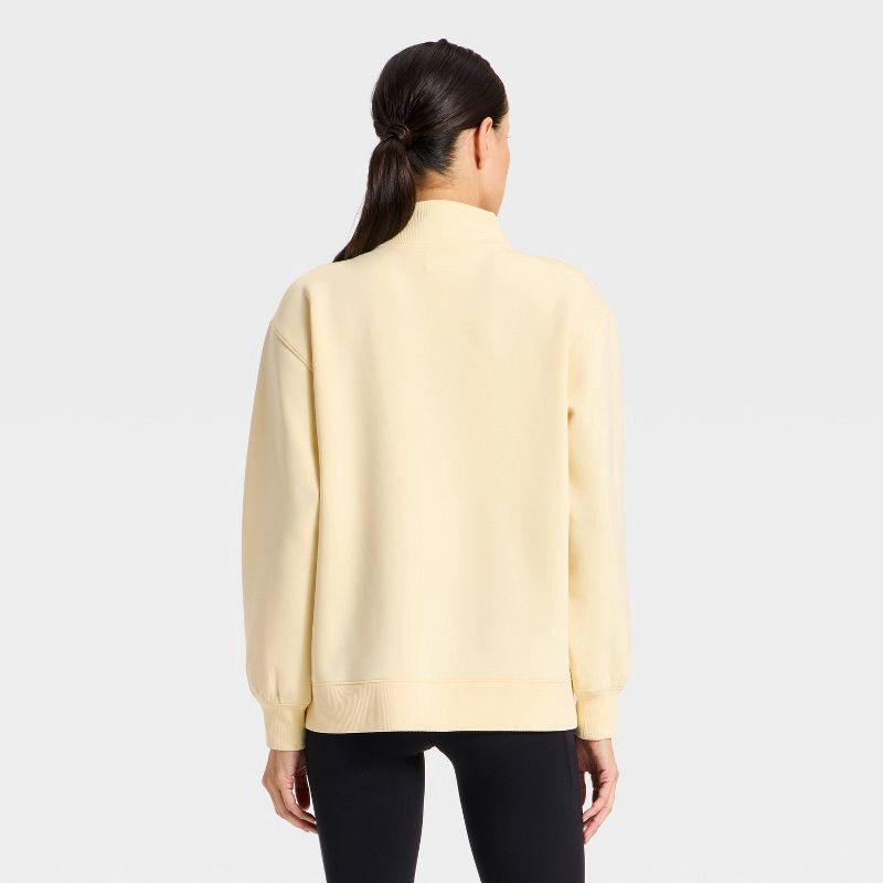 slide 4 of 5, Women's Airy Sleek Deep Zip Pullover Sweatshirt - All In Motion™ Light Yellow XS, 1 ct
