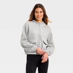 Women's Airy Sleek Full Zip Scuba Hooded Jacket - All in Motion™ Heatherd Gray XXL
