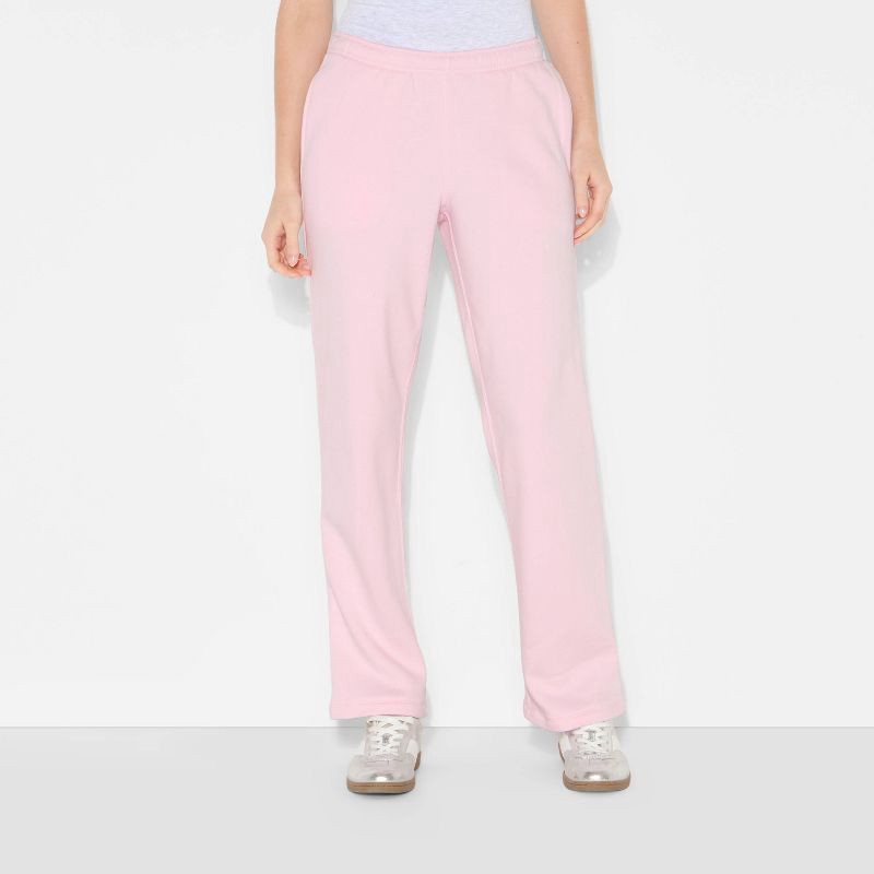 slide 2 of 3, Women's Mid-Rise Slim Straight Sweatpants - Wild Fable™ Light Pink XL, 1 ct