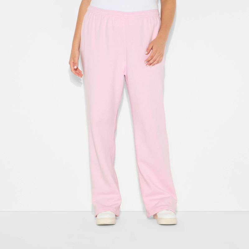 slide 2 of 3, Women's Mid-Rise Slim Straight Sweatpants - Wild Fable™ Light Pink XXL, 1 ct