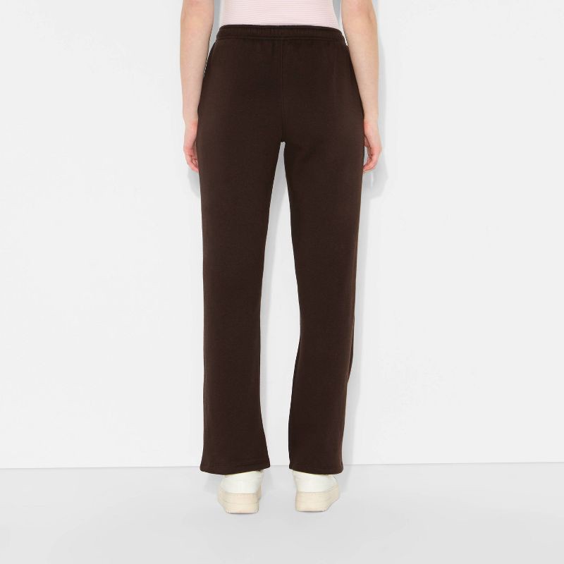 slide 3 of 3, Women's Mid-Rise Slim Straight Sweatpants - Wild Fable™ Espresso XS, 1 ct