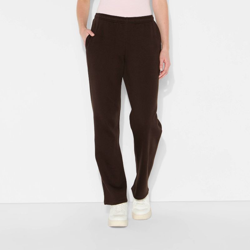 slide 2 of 3, Women's Mid-Rise Slim Straight Sweatpants - Wild Fable™ Espresso S, 1 ct