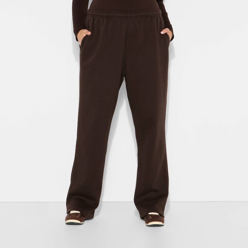 slide 2 of 3, Women's Mid-Rise Slim Straight Sweatpants - Wild Fable™ Espresso XXL, 1 ct