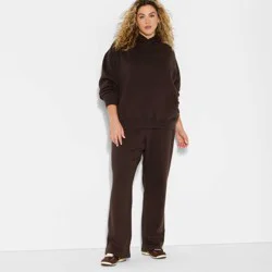 Women's Mid-Rise Slim Straight Sweatpants - Wild Fable™ Espresso XXL