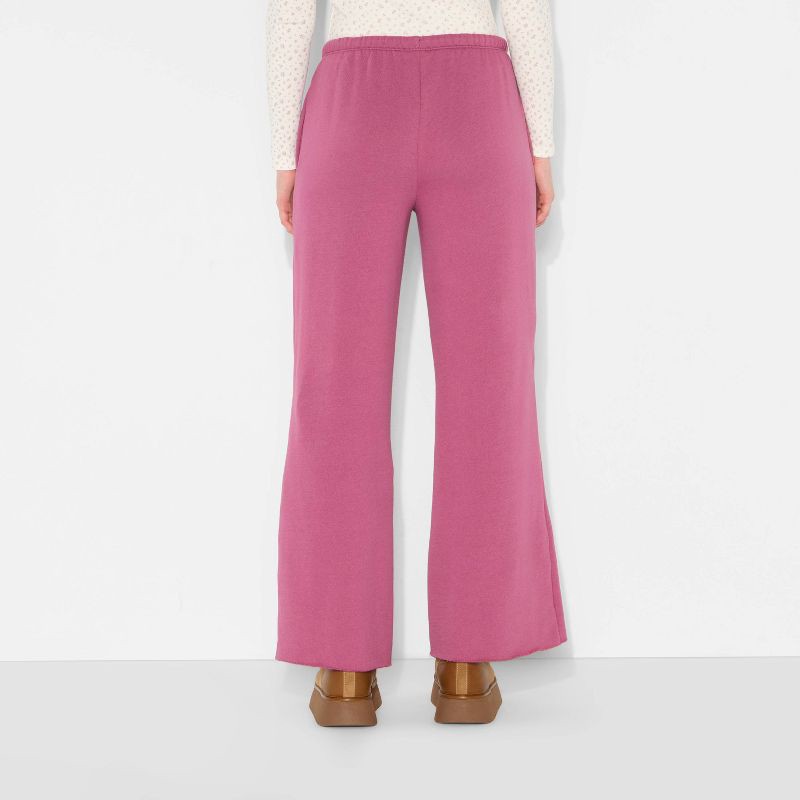 slide 3 of 3, Women's Mid-Rise Wide Leg Sweatpants - Wild Fable™ Mauve XXS, 1 ct