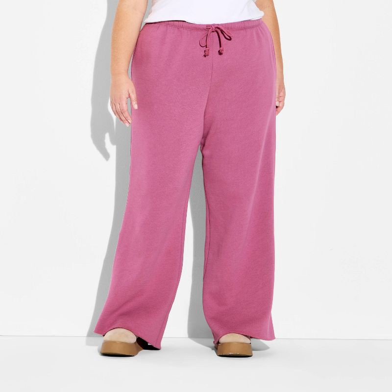 slide 2 of 3, Women's Mid-Rise Wide Leg Sweatpants - Wild Fable™ Mauve XXL, 1 ct