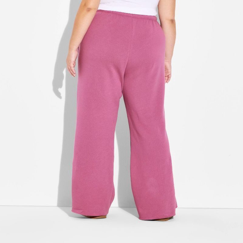 slide 3 of 3, Women's Mid-Rise Wide Leg Sweatpants - Wild Fable™ Mauve XXL, 1 ct