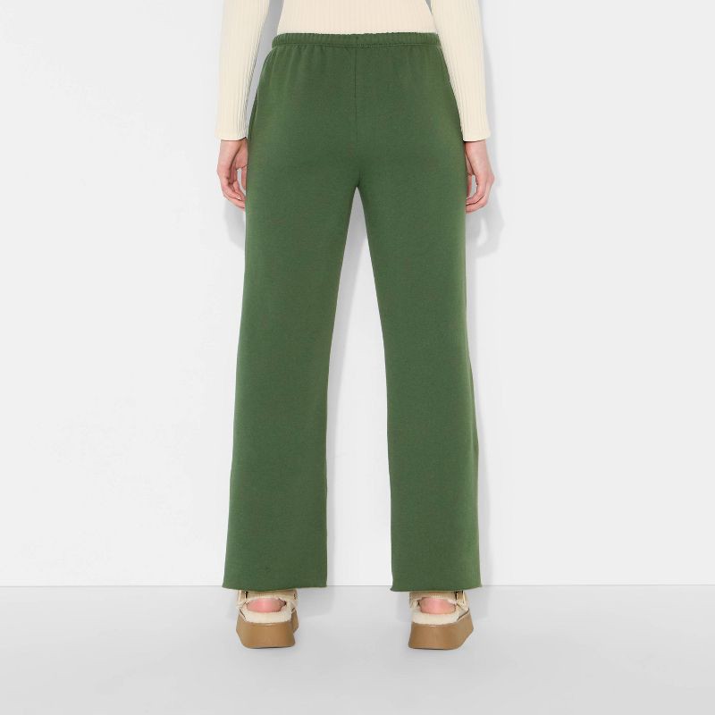 slide 3 of 3, Women's Mid-Rise Wide Leg Sweatpants - Wild Fable™ Dark Green XS, 1 ct