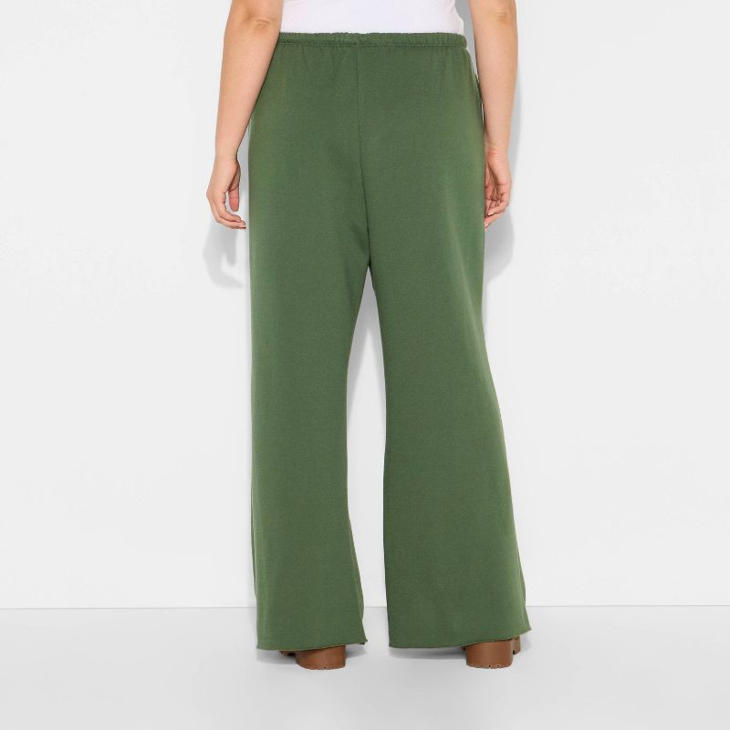 slide 3 of 3, Women's Mid-Rise Wide Leg Sweatpants - Wild Fable™ Dark Green XXL, 1 ct